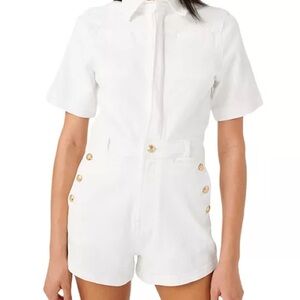 7 for All Mankind White Denim Romper